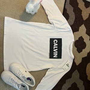 Calvin Klein Jeans White Tee with Black Graphic